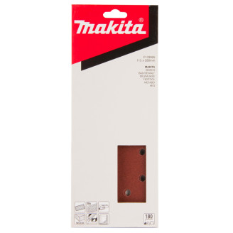 Makita P-33065 | Набір шліфувального паперу   MAKITA 115х280 мм K180, 14 отворів, 10 шт,  P-33065