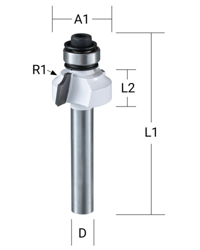 Makita D-48527 | Фреза фигурная с подшипником Makita 25,4x13,5x54,7 мм D-48527