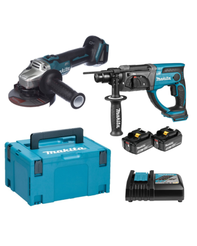 Makita SET-DGA504RTJ_2 | Набір інструменту Makita LXT кутова шліфмашина DGA504RTJ та перфоратор DHR202Z