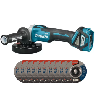 Makita SET-DGA511Z-0726 | Акумуляторна кутова шліфмашина Makita DGA511Z + D-74491x10
