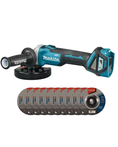 Makita SET-DGA511Z-0726 | Акумуляторна кутова шліфмашина Makita DGA511Z + D-74491x10
