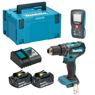 Makita SET-DHP485RFJ-0526 | Набір акумуляторного інструменту дриль-шурупокрут DHP485RFJ + LD080P