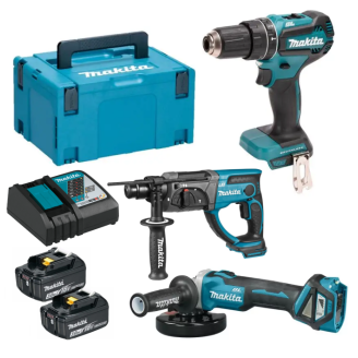 Makita SET-DHP485RFJ-0726 | Набір акумуляторних інструментів Makita  LXT Набір DHP485RFJ + DGA511Z + DHR202Z