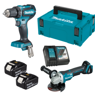 Makita SET-LXT-2 | Набір акумуляторного інструменту  MAKITA LXT болгарка DGA504RTJ + дриль-шурупокрут DDF485Z
