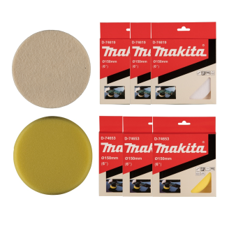 Makita SET-Polishing125-0825 | Набір полірувальних кругів D-74631x3, D-74653x3 (фетр.+ поролон 125 мм), SET-Polishing125-0825