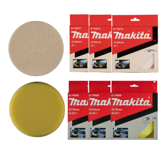 Makita SET-Polishing150-0825 | Набір полірувальних кругів D-74619x3, D-74669x3 (фетр.+ поролон 150 мм), SET-Polishing150-0825